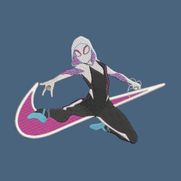 Nike Ghost Spider Woman Embroidered Adult Unisex Crewneck Sweatshirt Gwen Stacy - Picture 1 of 10